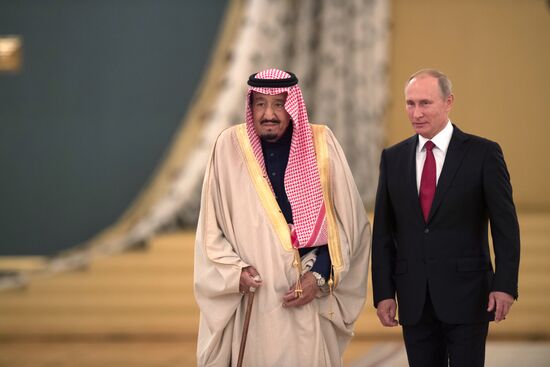 Russian President Vladimir Putin's talks with King Salman bin Abdulaziz Al Saud of Saudi Arabia