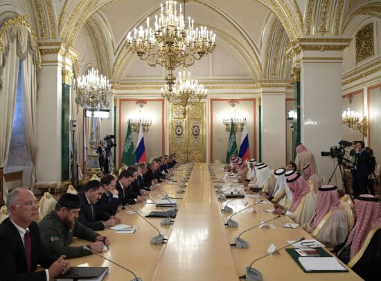 Russian President Vladimir Putin's talks with King Salman bin Abdulaziz Al Saud of Saudi Arabia