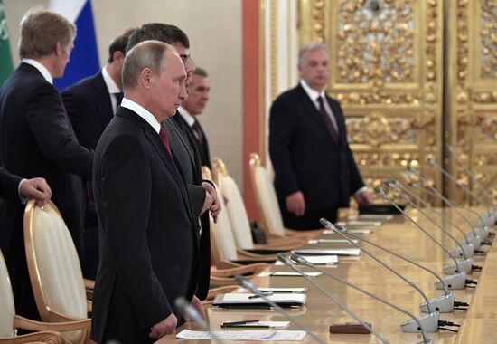 Russian President Vladimir Putin's talks with King Salman bin Abdulaziz Al Saud of Saudi Arabia