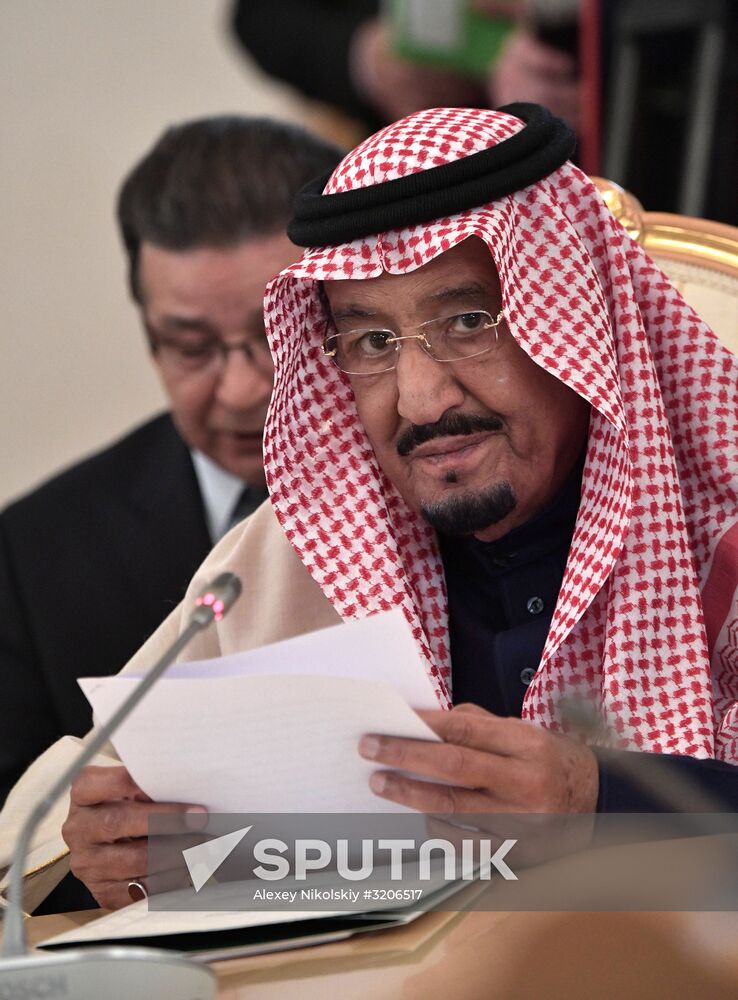 Russian President Vladimir Putin's talks with King Salman bin Abdulaziz Al Saud of Saudi Arabia