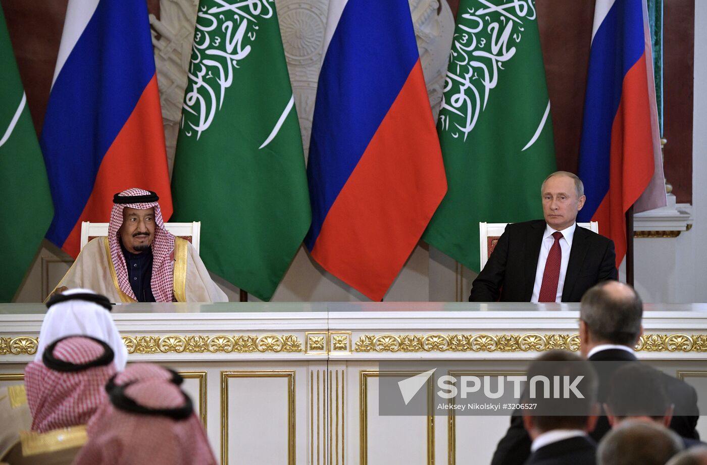 Russian President Vladimir Putin's talks with King Salman bin Abdulaziz Al Saud of Saudi Arabia