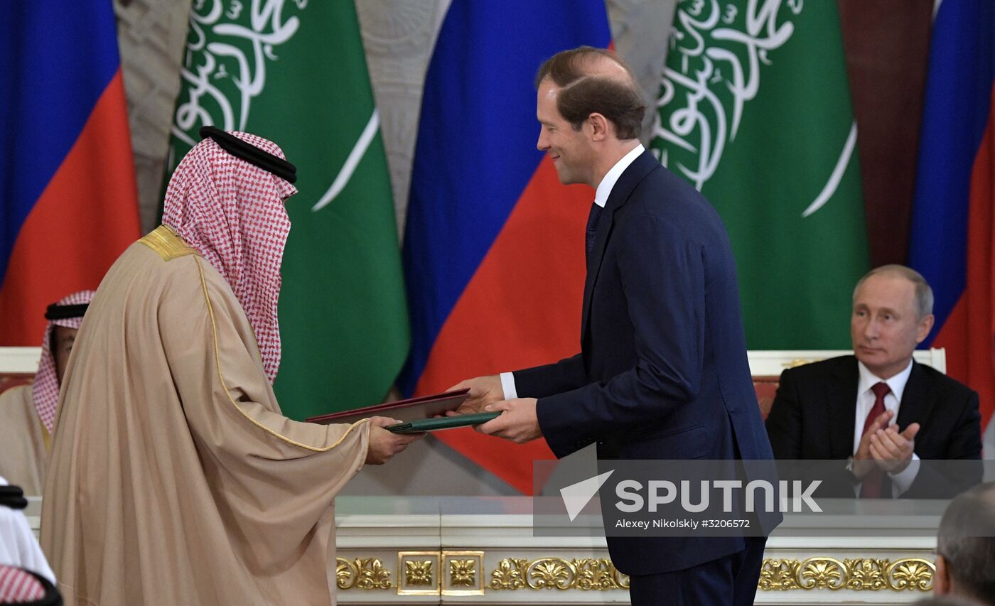 Russian President Vladimir Putin's talks with King Salman bin Abdulaziz Al Saud of Saudi Arabia