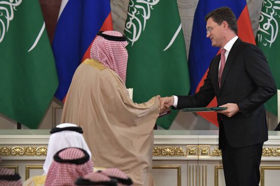 Russian President Vladimir Putin's talks with King Salman bin Abdulaziz Al Saud of Saudi Arabia