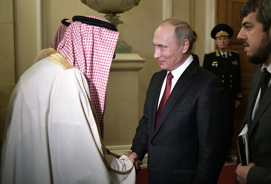 Russian President Vladimir Putin's talks with King Salman bin Abdulaziz Al Saud of Saudi Arabia