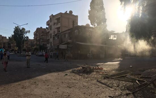 Aftermath of artillery attacks on Al-Qusur in Deir ez-Zor