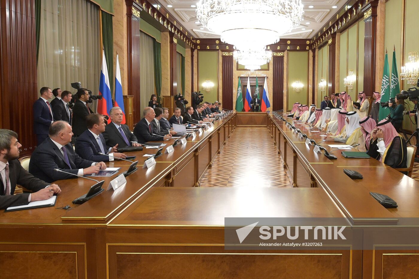 Prime Minister Dmitry Medvedev meets with King of Saudi Arabia Salman bin Abdulaziz Al Saud