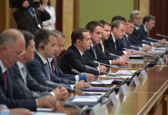 Prime Minister Dmitry Medvedev meets with King of Saudi Arabia Salman bin Abdulaziz Al Saud