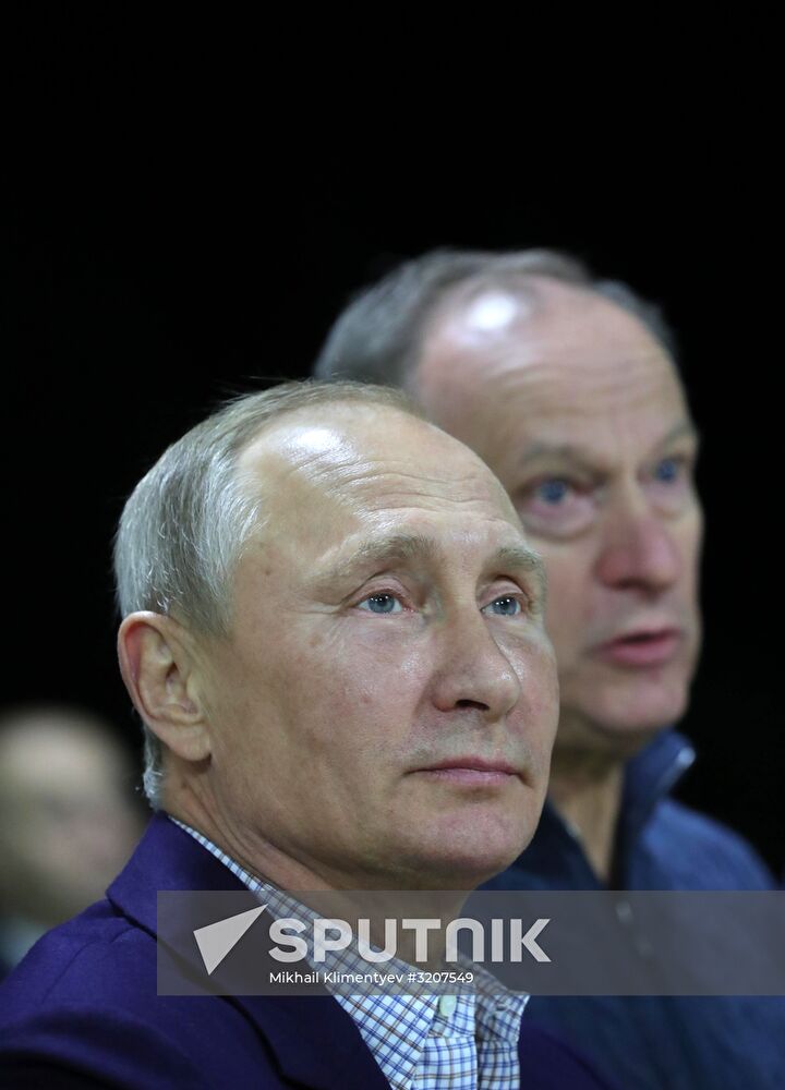 Russian President Vladimir Putin visits Sport Inn complex in Sochi