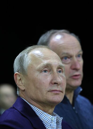 Russian President Vladimir Putin visits Sport Inn complex in Sochi