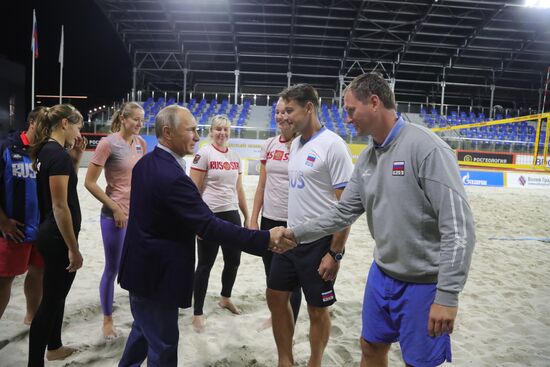 Russian President Vladimir Putin visits Sport Inn complex in Sochi