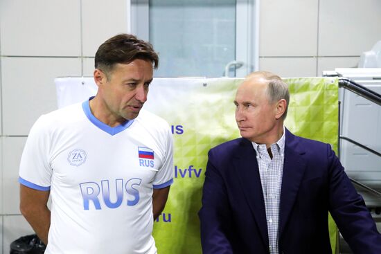 Russian President Vladimir Putin visits Sport Inn complex in Sochi
