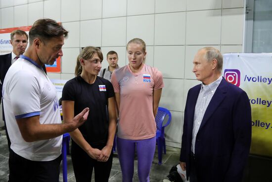 Russian President Vladimir Putin visits Sport Inn complex in Sochi