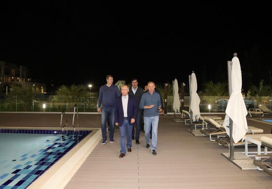 Russian President Vladimir Putin visits Sport Inn complex in Sochi