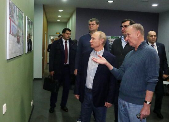 Russian President Vladimir Putin visits Sport Inn complex in Sochi