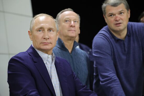 Russian President Vladimir Putin visits Sport Inn complex in Sochi