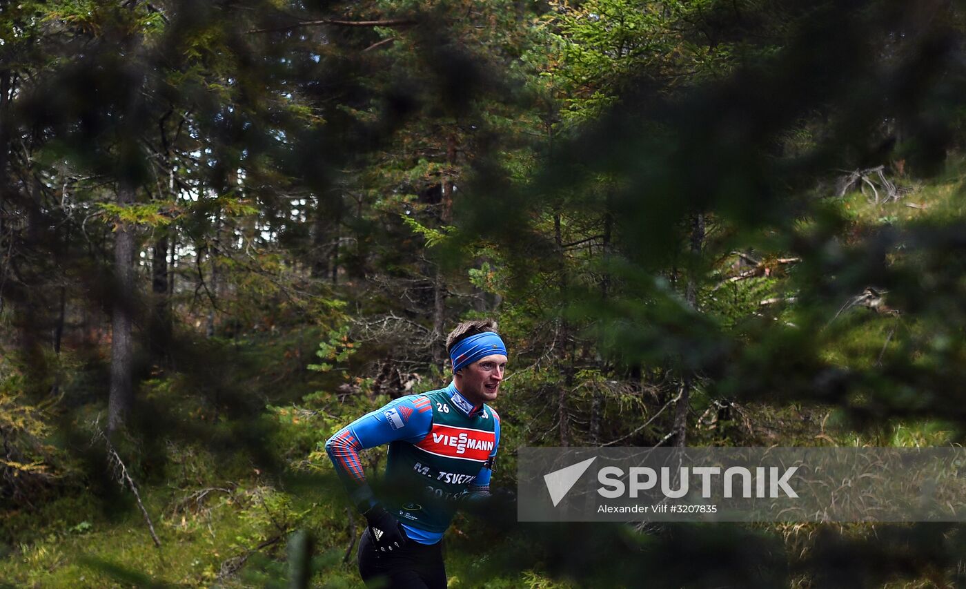 Russian national men's biathlon team on training in Ramsau, Austria