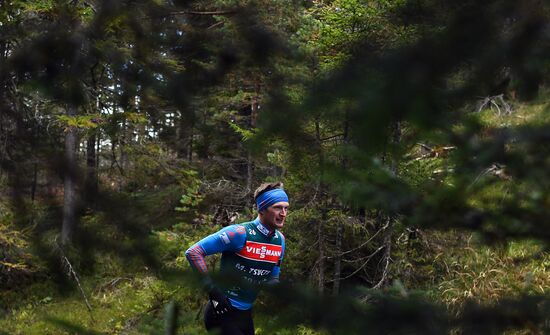 Russian national men's biathlon team on training in Ramsau, Austria