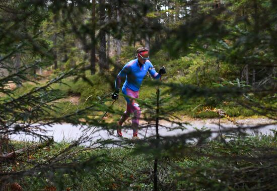 Russian national men's biathlon team on training in Ramsau, Austria