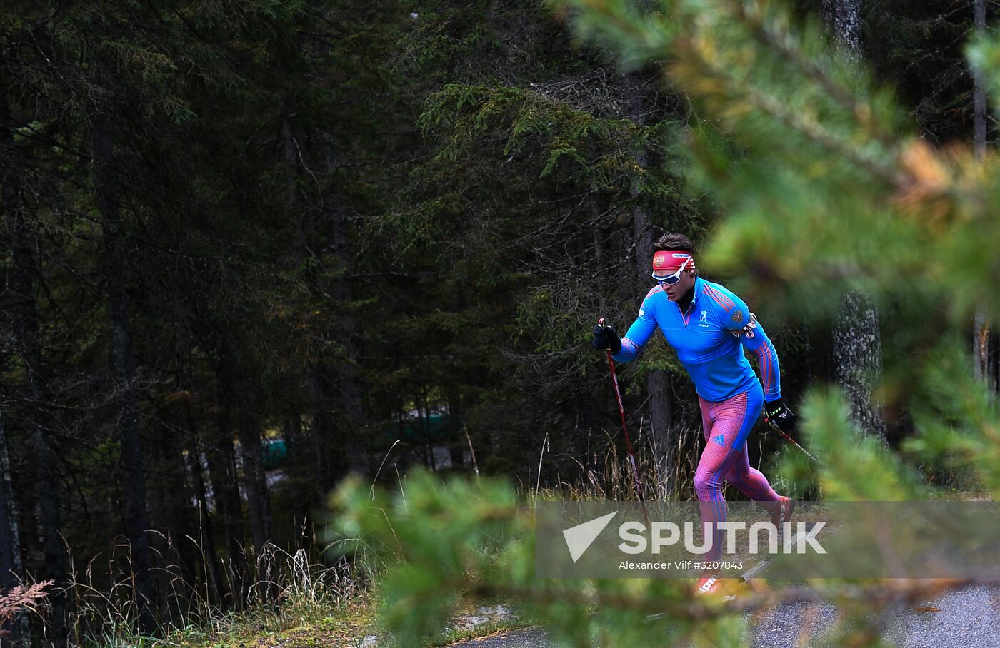 Russian national men's biathlon team on training in Ramsau, Austria