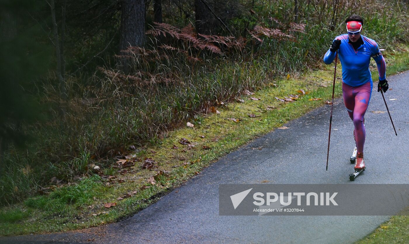 Russian national men's biathlon team on training in Ramsau, Austria