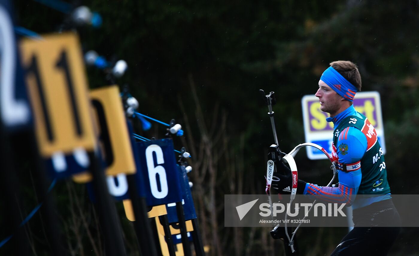 Russian national men's biathlon team on training in Ramsau, Austria