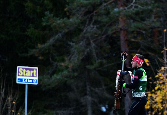 Russian national men's biathlon team on training in Ramsau, Austria