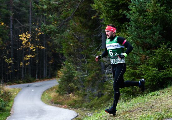 Russian national men's biathlon team on training in Ramsau, Austria