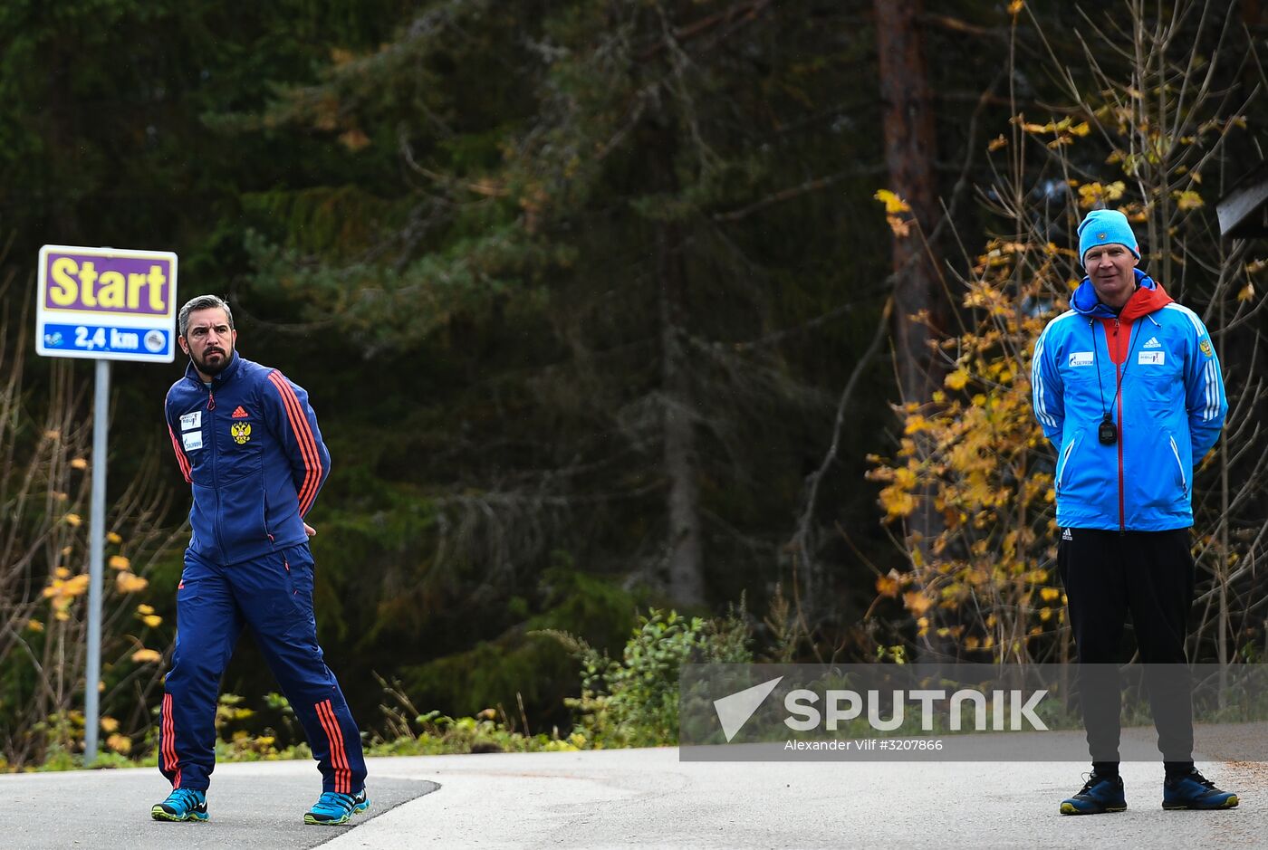 Russian national men's biathlon team on training in Ramsau, Austria