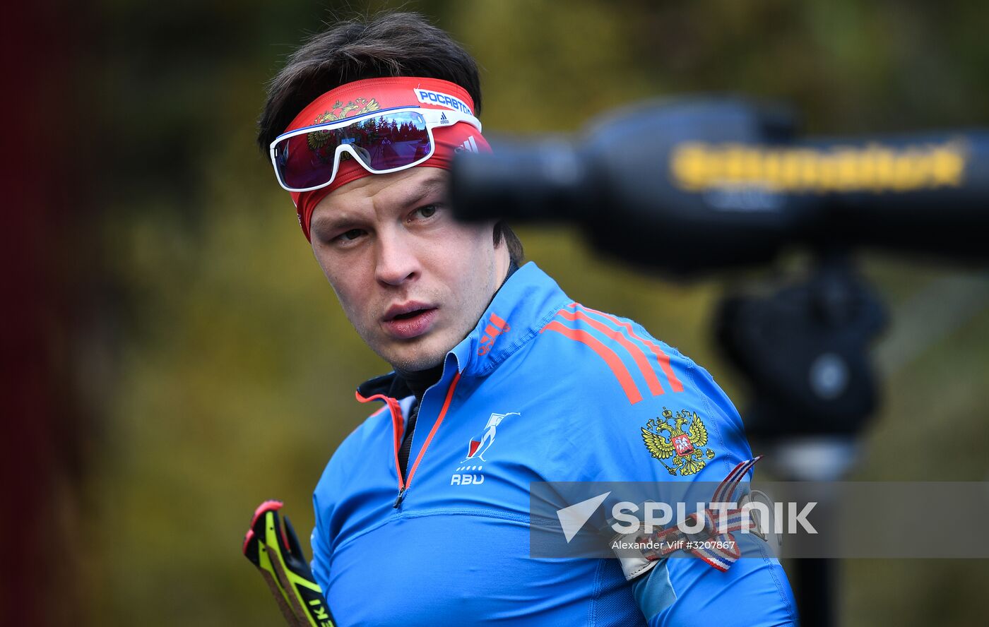 Russian national men's biathlon team on training in Ramsau, Austria