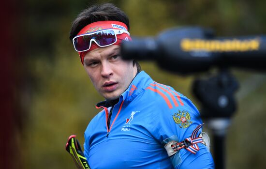 Russian national men's biathlon team on training in Ramsau, Austria
