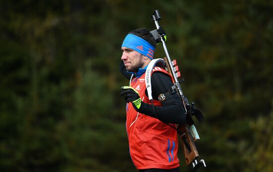 Russian national men's biathlon team on training in Ramsau, Austria