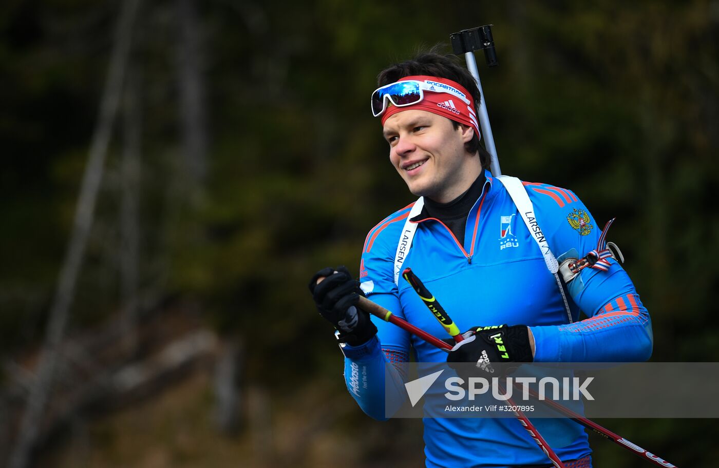 Russian national men's biathlon team on training in Ramsau, Austria