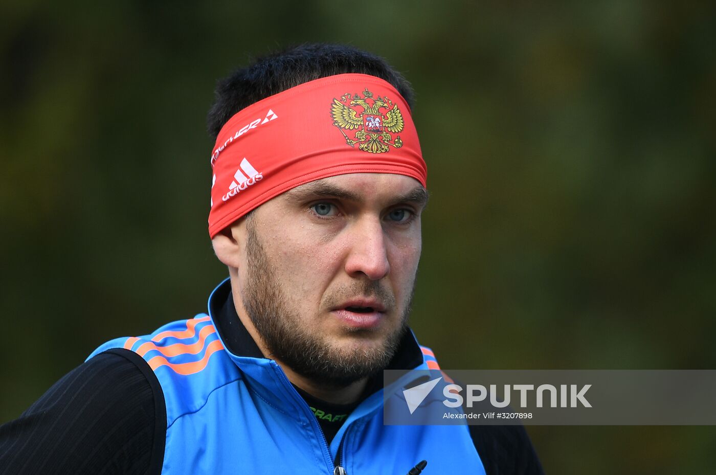Russian national men's biathlon team on training in Ramsau, Austria