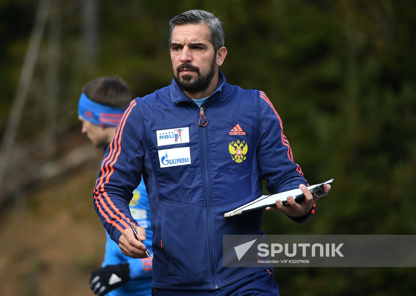 Russian national men's biathlon team on training in Ramsau, Austria