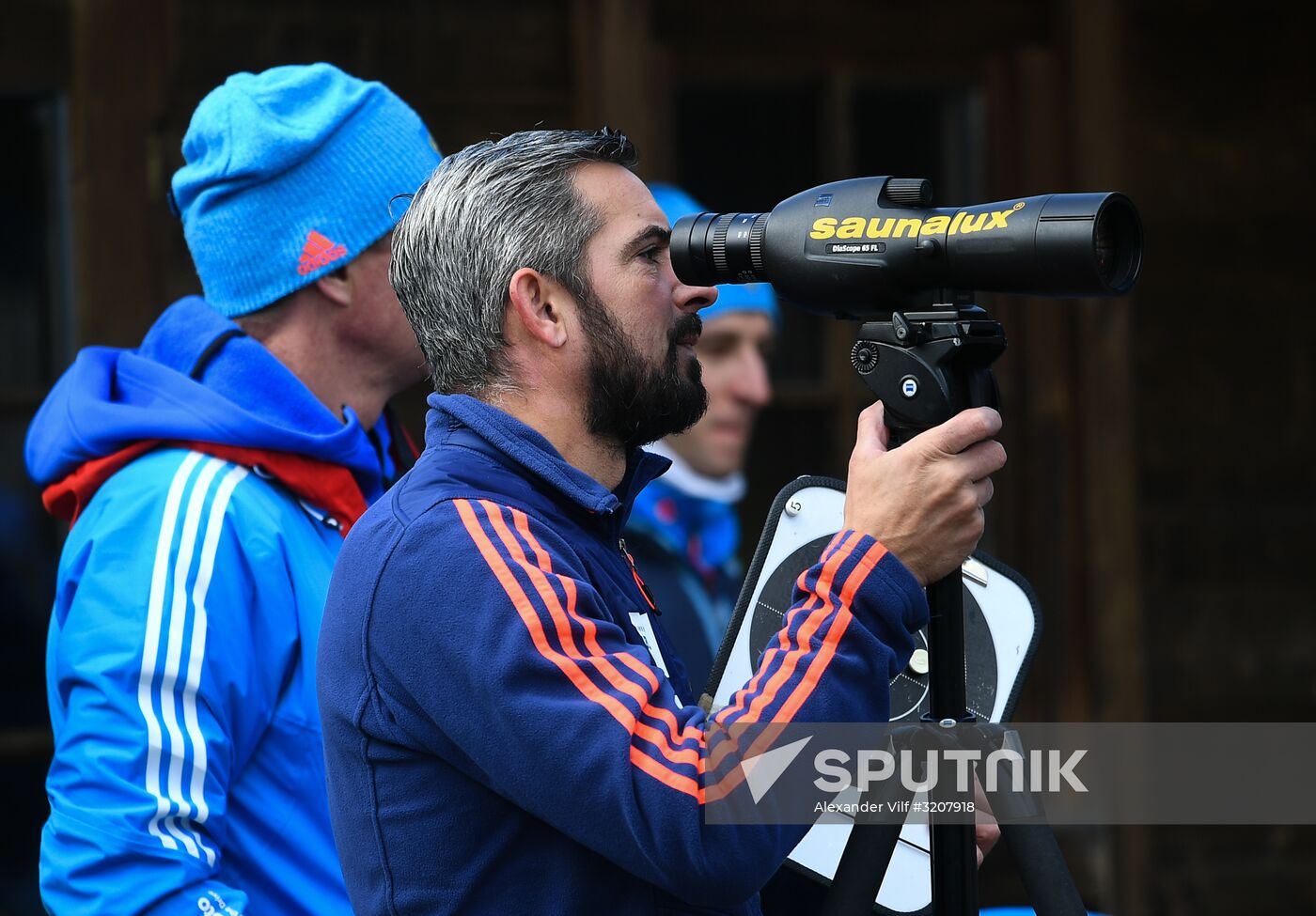Russian national men's biathlon team on training in Ramsau, Austria