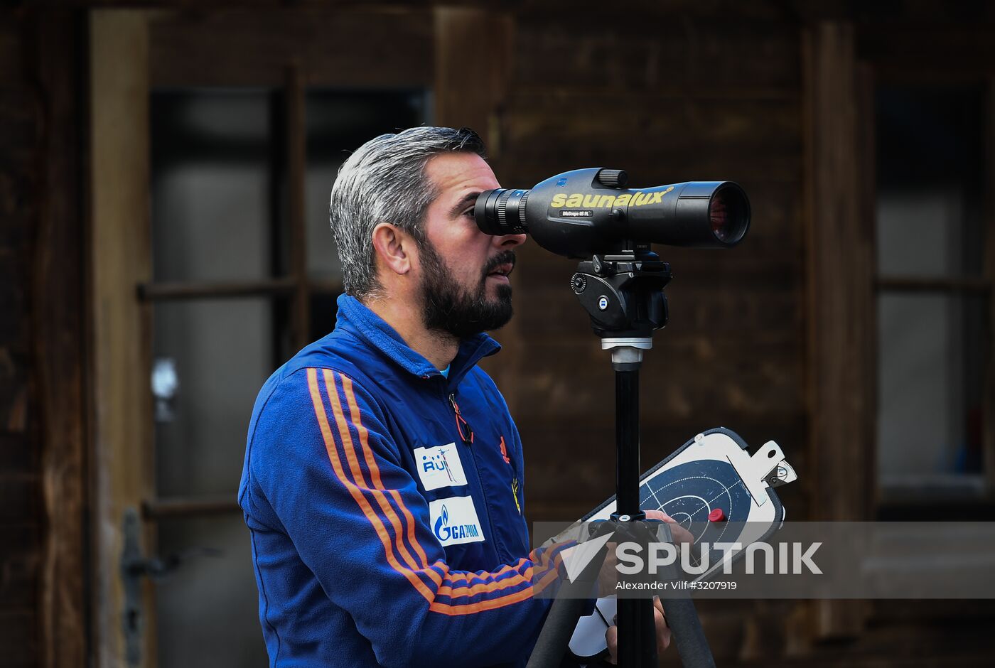 Russian national men's biathlon team on training in Ramsau, Austria