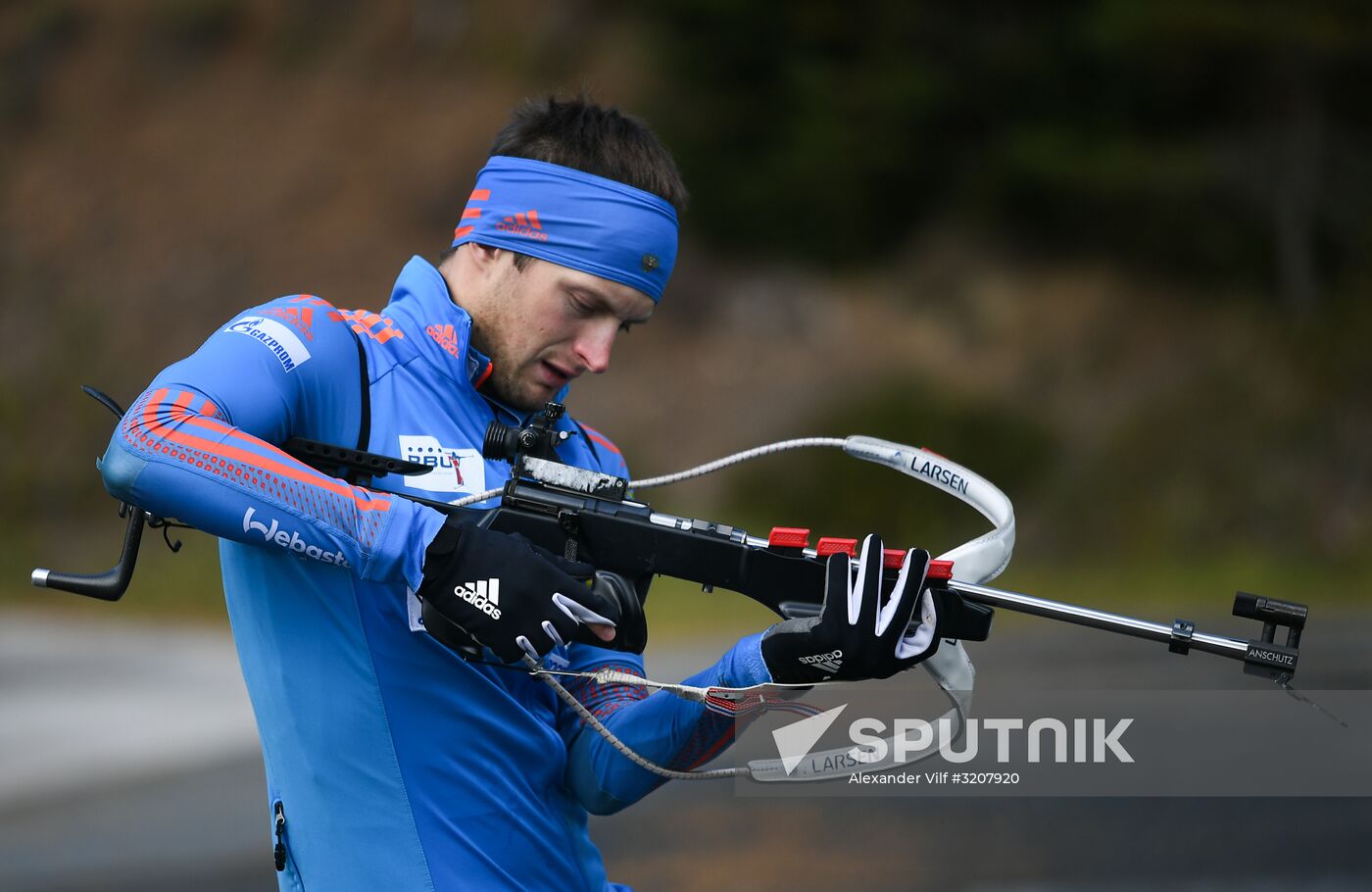Russian national men's biathlon team on training in Ramsau, Austria