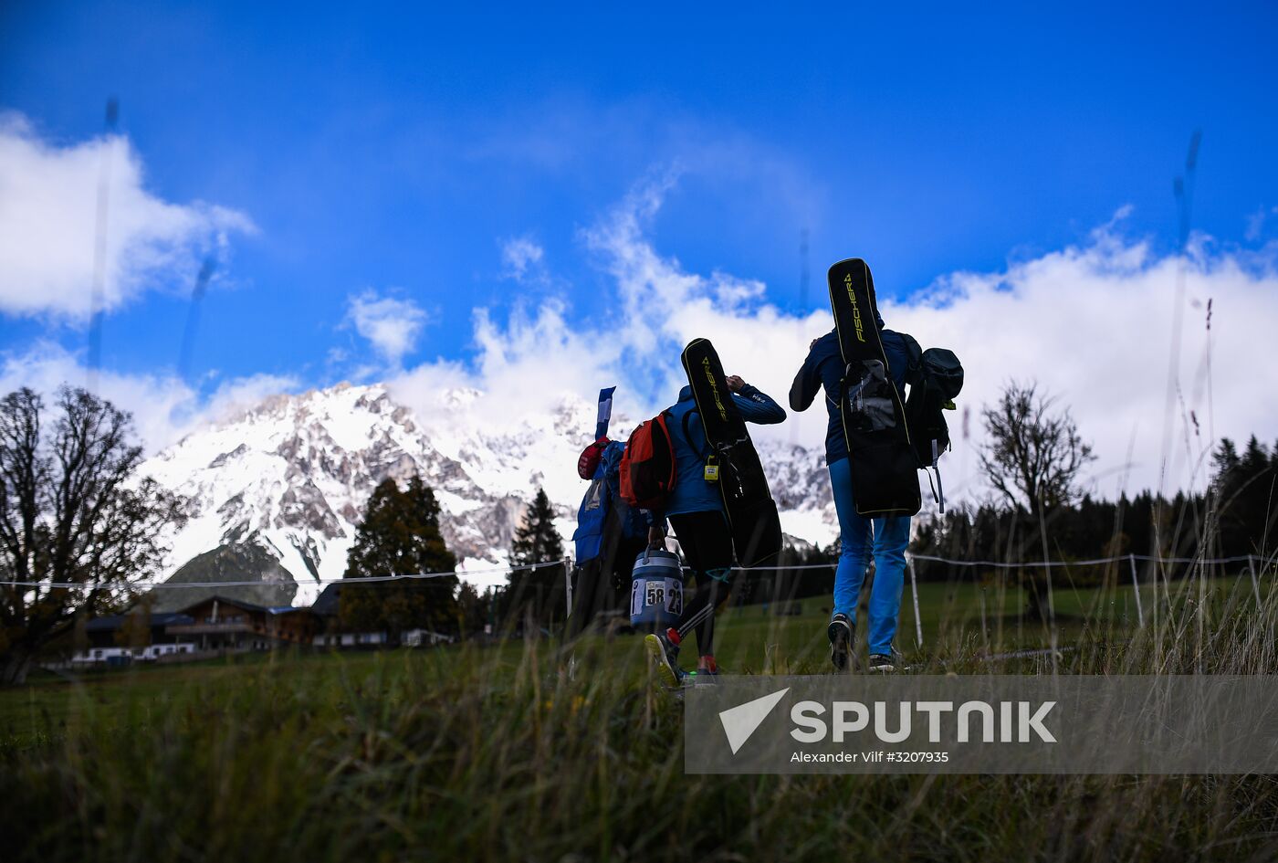 Russian national men's biathlon team on training in Ramsau, Austria