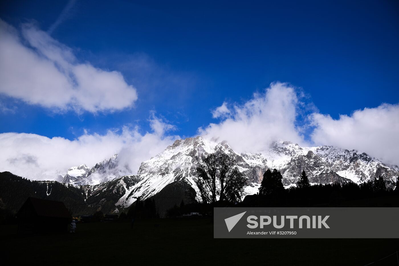 Russian national men's biathlon team on training in Ramsau, Austria