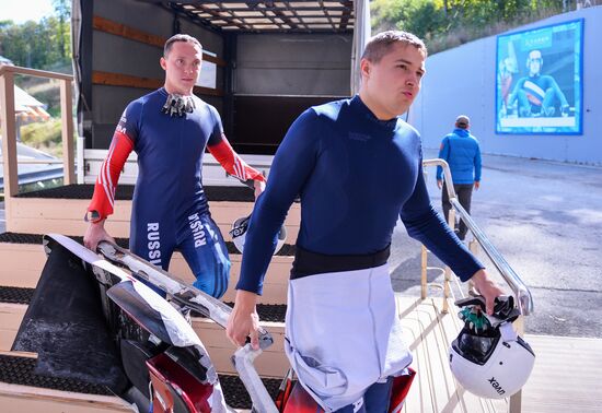 Russian national luge team holds test training