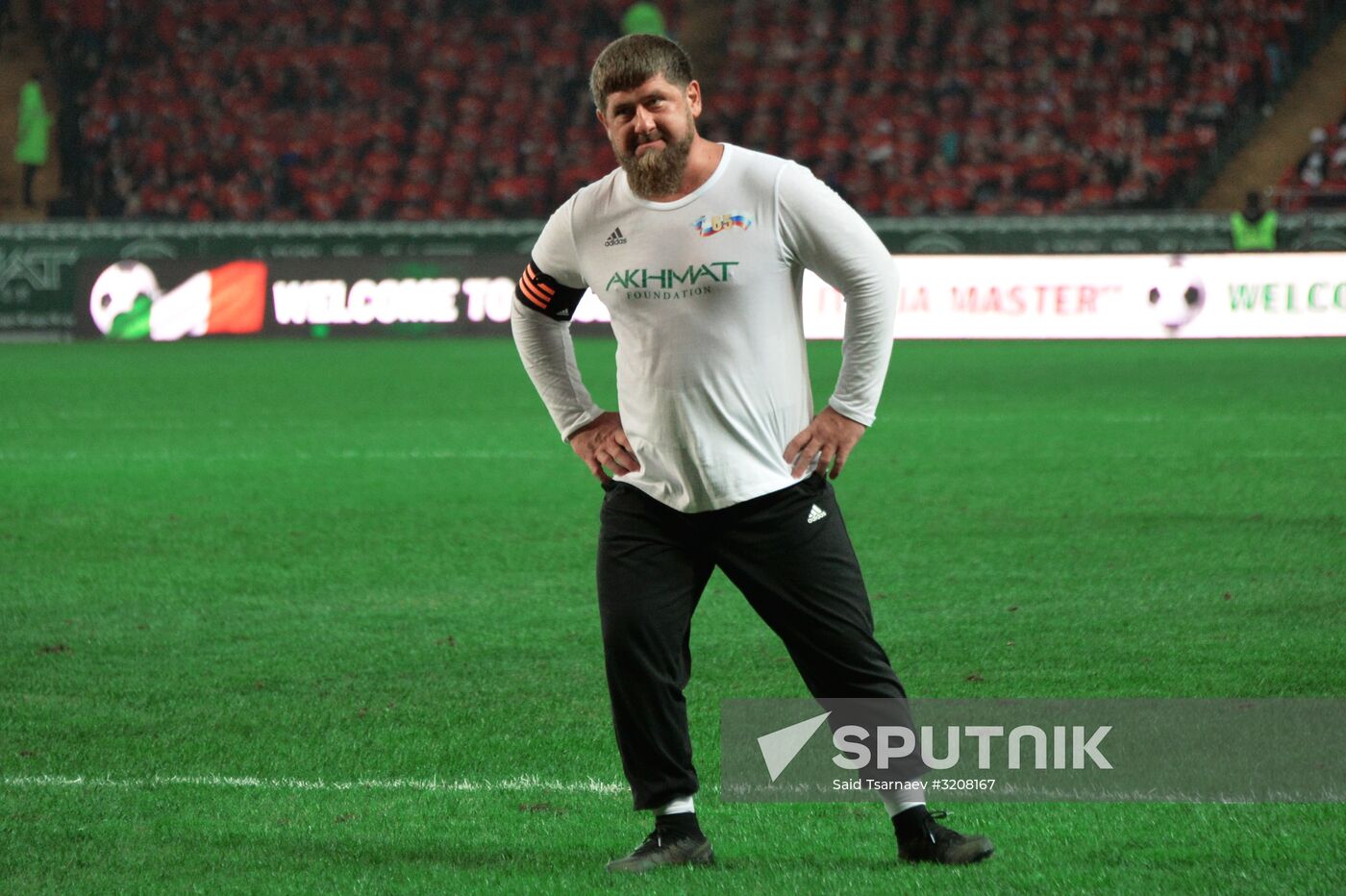 Football match between Club Italy and Leader 65 teams in Grozny