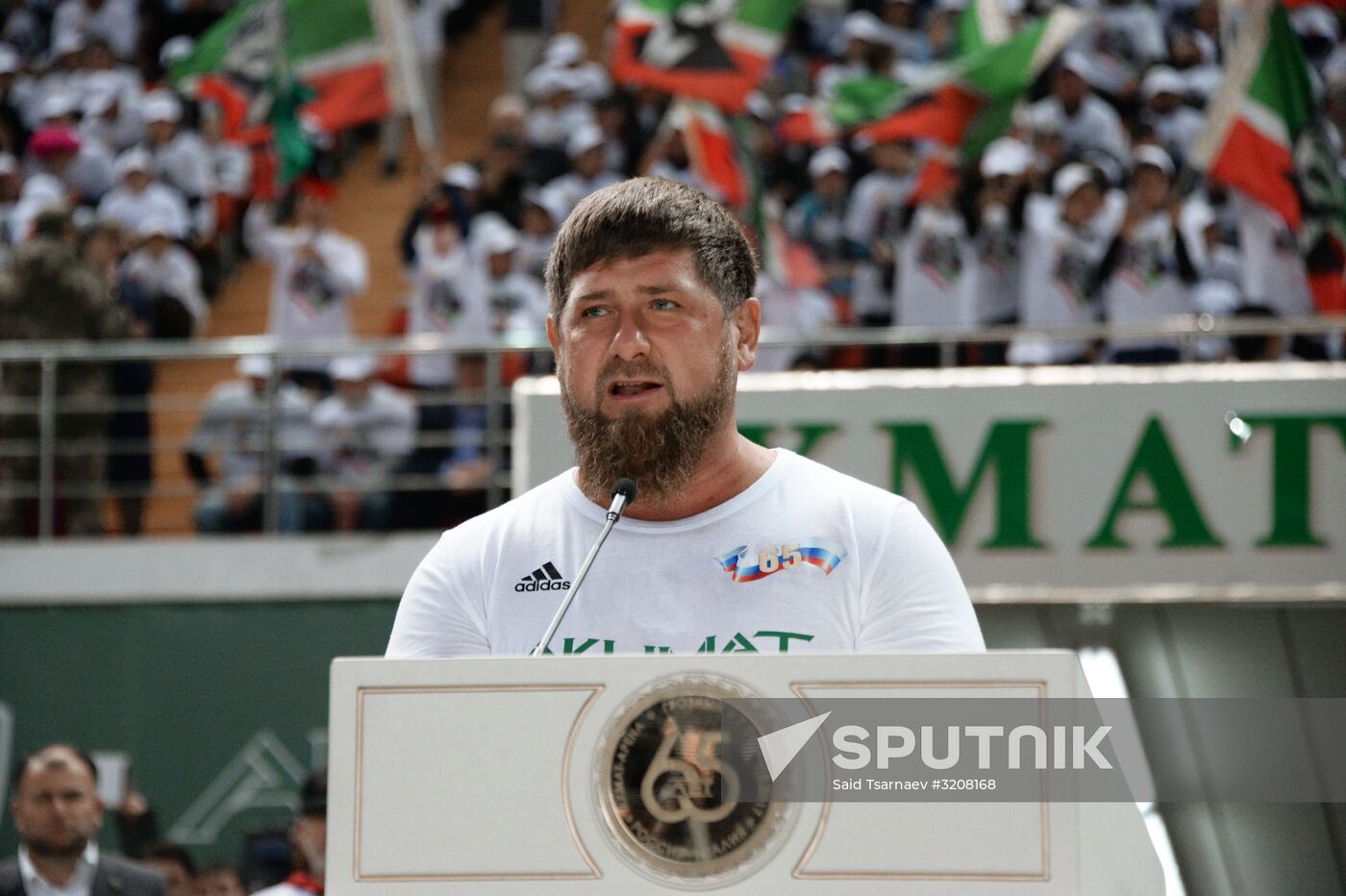 Football match between Club Italy and Leader 65 teams in Grozny