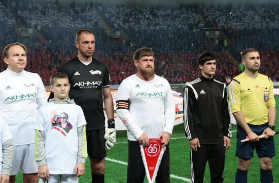 Football match between Club Italy and Leader 65 teams in Grozny