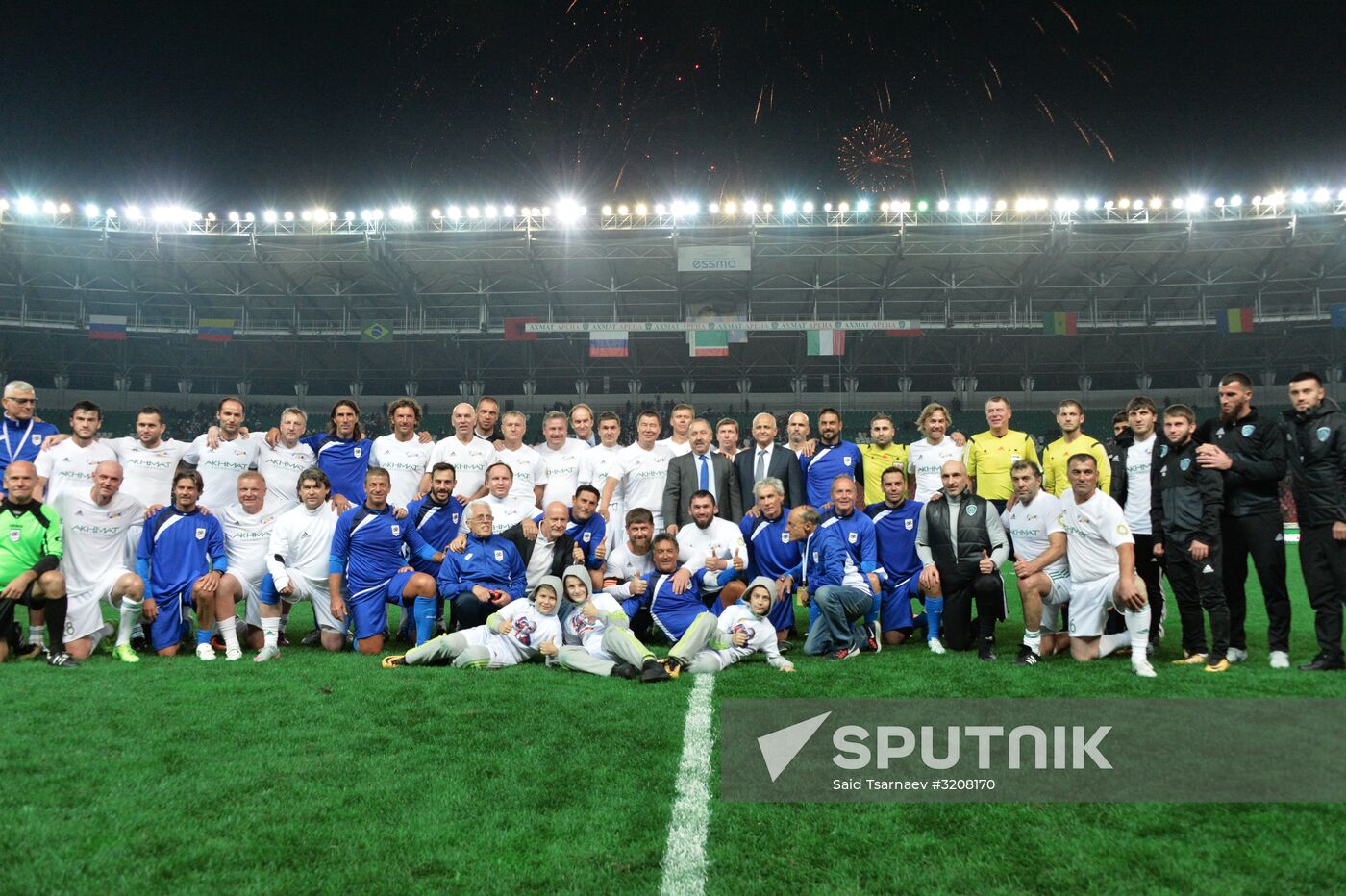 Football match between Club Italy and Leader 65 teams in Grozny