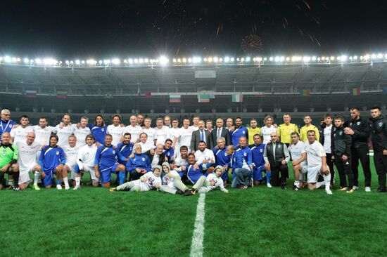 Football match between Club Italy and Leader 65 teams in Grozny