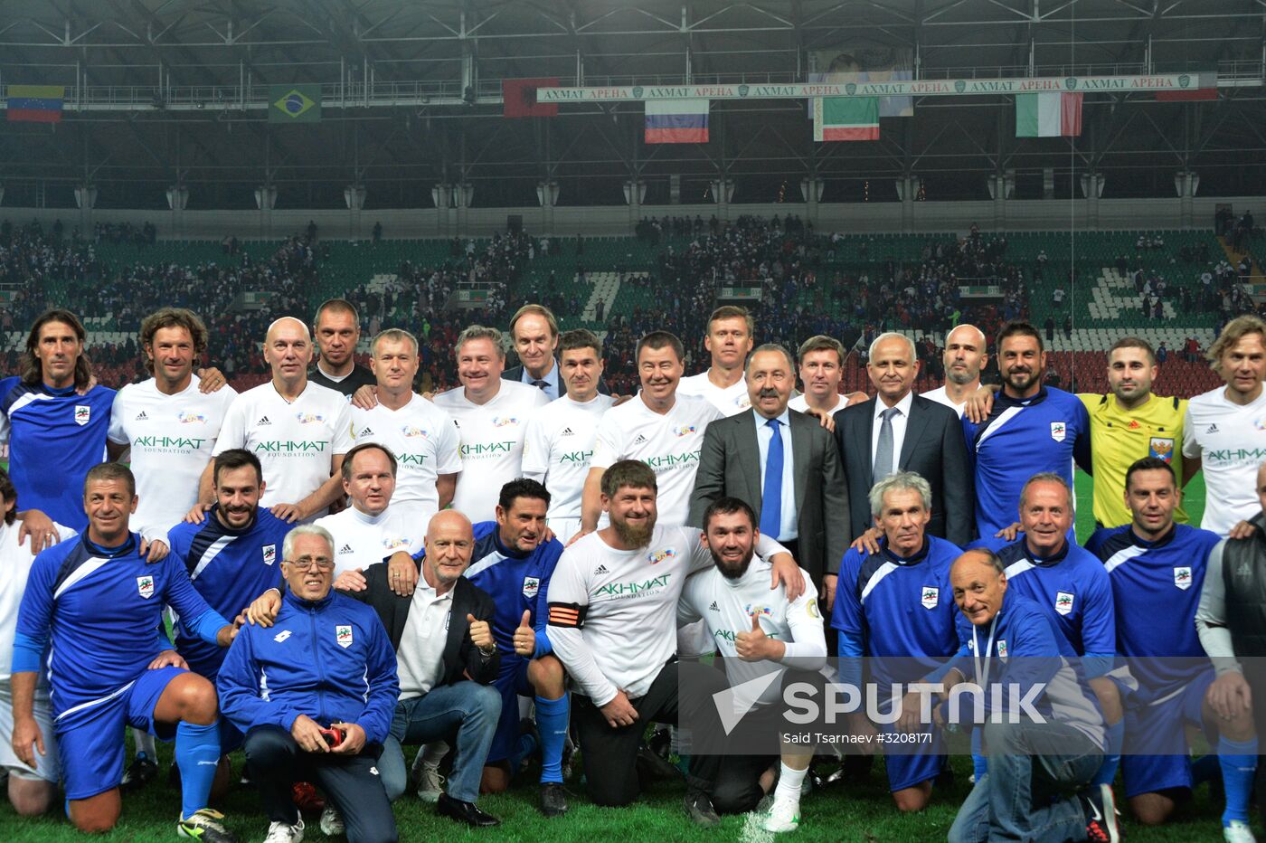 Football match between Club Italy and Leader 65 teams in Grozny