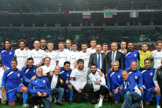 Football match between Club Italy and Leader 65 teams in Grozny