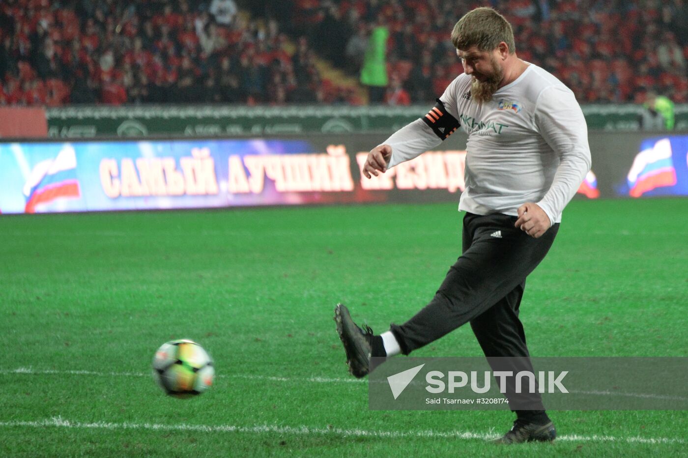 Football match between Club Italy and Leader 65 teams in Grozny