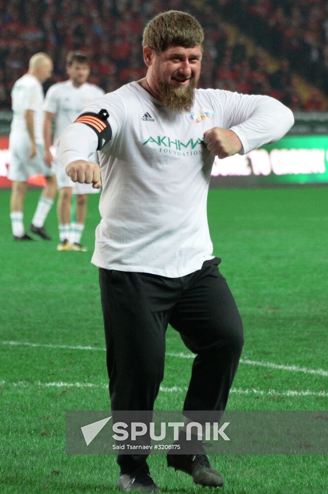 Football match between Club Italy and Leader 65 teams in Grozny