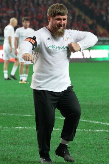 Football match between Club Italy and Leader 65 teams in Grozny